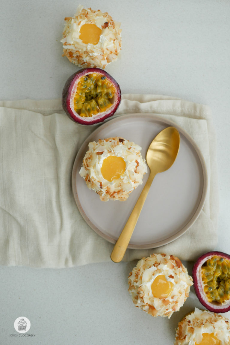Rezept: Kokos Maracuja Cupcakes - Saras Cupcakery Rezept: Kokos Maracuja Cupcakes - Saras Cupcakery